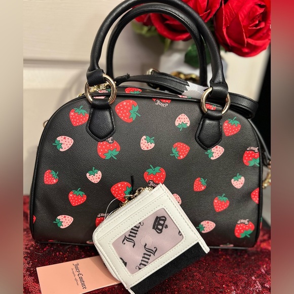 Juicy Couture Exclusive Sweet N Juicy Strawberry Bowler Bag & Wallet 🍓NWT🍓 - Picture 10 of 17